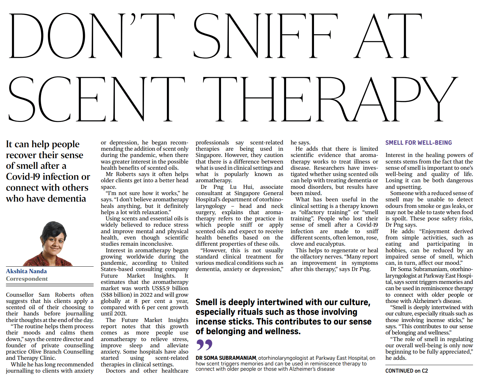 Sniffing out the truth: Does scent therapy really have health benefits? – The Straits Times